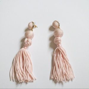 Light Pink Tassel Drop Earrings